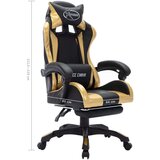 vidaXL Igraća stolica s RGB LED svjetlima zlatno-crna od umjetne kože | shoptok.hr