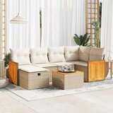 vidaXL 7-dijelni set vrtnih sofa od poliratana s jastucima bež | shoptok.hr