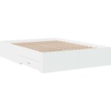 vidaXL Posteljni okvir s predali bel 140x190 cm inženirski les | Shoptok.si