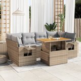 vidaXL 7-dijelni set vrtnih sofa od poliratana s jastucima bež | shoptok.hr