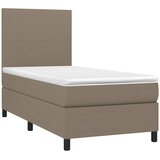  box spring s madracem LED smeđesivi 100x200 cm tkanina | shoptok.hr