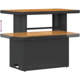 vidaXL set vrtnik kavč 9 delni z blazinami Črn Poli ratan Akacija | Shoptok.si