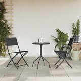 vidaXL 3-dijelni vrtni blagovaonski set crni čelični | shoptok.hr