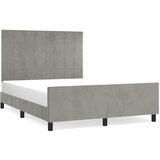 The Living Store Posteljni okvir z vzglavjem svetlo siv 140x190 cm žamet - Posteljni Okvir Z Vzglavjem, (21489553) | Shoptok.si