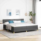 Box Spring Krevet s Madracem &amp LED Tamno Sivi 200x200 cm Tkanina | shoptok.hr