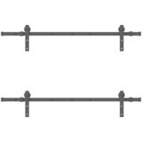 Pribor za klizna vrata 152,5 cm čelični crni | shoptok.hr