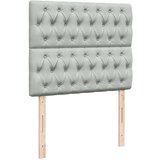 vidaXL Otomanski posteljni okvir z vzmetnicami siv 120x200cm žamet | Shoptok.si