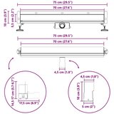  Odvod za tuš montiran na zid Srebrno 70 cm Nehrđajući čelik 304 | shoptok.hr