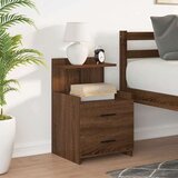  Nočna omarica z 2 predaloma rjav hrast 40x36,5x62 cm, (5000044061) | Shoptok.si