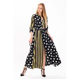 Fenzy Elegantna Maxi Haljina S Uzorkom Mori, Smeđa | shoptok.hr