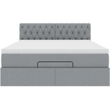  Otomanski krevet s madracem svjetlosivi 140x190 cm od tkanine | Eponuda.com