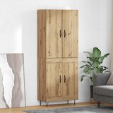 vidaXL Visok predalnik 2 pcs Umetni hrast Inženirski les in steklo | Shoptok.si