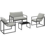 Mömax Vrtni Set Lucia, Temno Siva, Svetlo Siva, 4-Delno | Shoptok.si