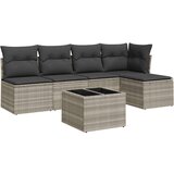 vidaXL 6-dijelni set vrtnih sofa od poliratana s jastucima svjetlosivi | shoptok.hr