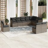 vidaXL 10-dijelni set vrtnih sofa od poliratana s jastucima sivi Cijene