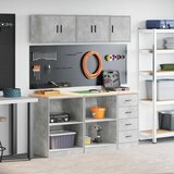 vidaXL Garažni ormarići 6 kom siva boja betona od konstruiranog drva | shoptok.hr