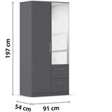 home24 OMARA S KLASIČNIMI VRATI, siva | Shoptok.si