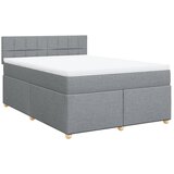 vidaXL Box spring posteljni z vzmetnico svetlo siv 140x190 cm blago, (21305224) | Shoptok.si