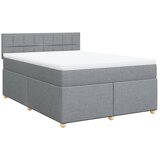 vidaXL Krevet s oprugama i madracem svjetlosivi 140x190 cm od tkanine | shoptok.hr