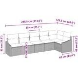  Set sofe 6 kom. Siva poliratan 288,5 x 123,5 x 85 cm | Shoptok.si