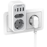 TESSAN Vtični razdelilec 328C (TS-328), 2x vtičnica (Schuko + Euro), 3x USB-A, 1x USB-C, (5000257218) Cene