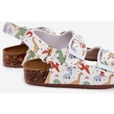 Boto Children's sandals on cork sole with buckles dinosaurs multicolor Thessa | ePonuda.com
