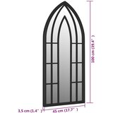  Vrtno ogledalo crno 100 x 45 cm željezno za vanjsku upotrebu | Eponuda.com