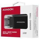 Axagon ACU-QS24 zidni punjač 1x USB-A QC 3.0 i 1x 1,2A, 24W, crni | shoptok.hr