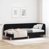  Kutni okvir kreveta s uzglavljem Crna 80 x 200 cm tkanina | shoptok.hr