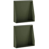  Zadrževanje stene 2 kos 40 x 12 x 50 cm Jeklo Olivno zelena | Shoptok.si