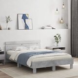 Okvir kreveta s uzglavljem LED siva boja betona 135 x 190 cm | Eponuda.ba