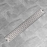 vidaXL Kanaleta za Tuš Črtice 830x140 mm Nerjaveče Jeklo Cene
