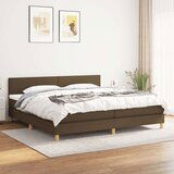  Box spring postelja z vzmetnico temno rjav 200x200 cm blago, (20930532) | Shoptok.si