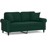  Dvosjed s ukrasnim jastucima tamnozeleni 140 cm baršunasti | Eponuda.com