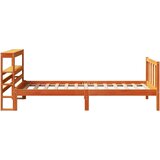  Okvir kreveta s uzglavljem voštano smeđi 90x200 cm od borovine | shoptok.hr