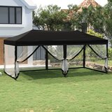  Sklopivi šator za zabave s bočnim zidovima 3 x 6 m crni | shoptok.hr