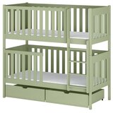 Molarem Home Drveni dječji krevet na kat Dawid s ladicom - olive - 180x80 cm - Madrac PE pjena 8 cm-spužvasti madrac | shoptok.hr