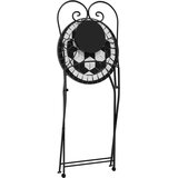 Bistro set s mozaikom crno-bijeli od željeza i keramike | shoptok.hr