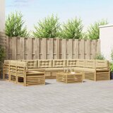  Set vanjskih sofa 10 kom. Bijela i bež Čvrsto drvo akacije | shoptok.hr