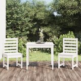 vidaXL 3-dijelni vrtni bistro set bijeli od masivne borovine | shoptok.hr