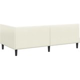  Kutni okvir kreveta s uzglavljem Krema 90 cm x 190 cm Baršun | shoptok.hr