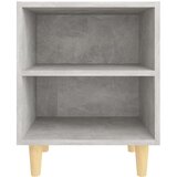  Noćni ormarić s drvenim nogama siva boja betona 40 x 30 x 50 cm | shoptok.hr