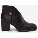 Boto Insulated Women's Ankle Boots On Heel From Eco Leather Black Talienne | shoptok.hr