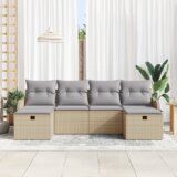  6 komada vrtni kauč set s jastučićima bež poli ratan | shoptok.hr