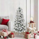 vidaXL Umetno Zložljivo Božično Drevo Zelena in bela 150 cm PVC | Shoptok.si