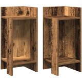 vidaXL Stranske mize s polico 2 kosa Old Wood 25,5x27x60 cm | Shoptok.si