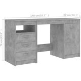  Radni stol siva boja betona 140 x 50 x 76 cm konstruirano drvo | shoptok.hr