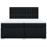 vidaXL Box spring postelja z vzmetnico črn 200x200 cm blago | Shoptok.si