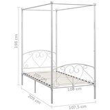 vidaXL Posteljni okvir z ogrodjem za baldahin bel kovinski 100x200 cm | Shoptok.si