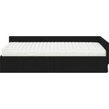  Kutni krevetni okvir s madracem 2 kom. Crna 90 x 200 cm tkanina | Shoptok.si